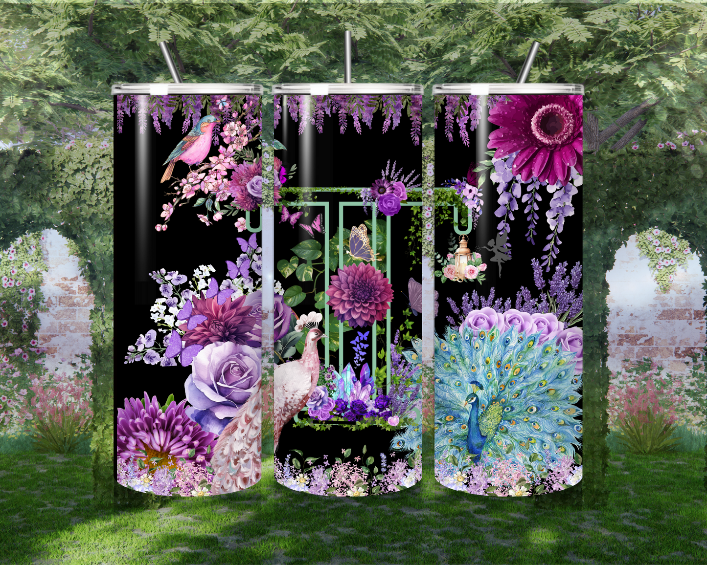 purple garden tumbler